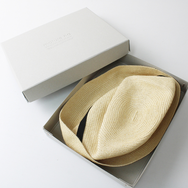 BOXED HAT 7cm brim grosgrain ribbon