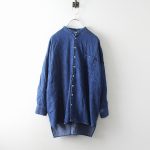 ：2018SS nest Robe ネストローブ コットン リネン バンドカラー デニムシャツ