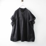 ：2018SS nest Robe ネストローブ 製品染め ラミーフリル スタンドカラーブラウス