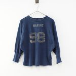 ：45R フォーティファイブアール 5078926 アイスコットンのアメフトTシャツ（インディゴ・加工）