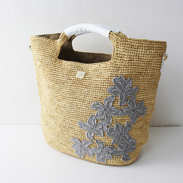 美品】アシーナニューヨークAmanda ラフィアバッグ 【公式通販】