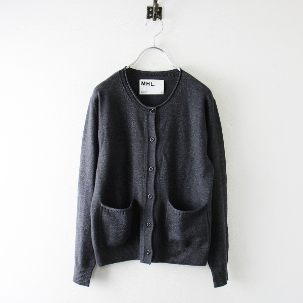 マーガレットハウエル カーディガン ブラック スコットランド製 L