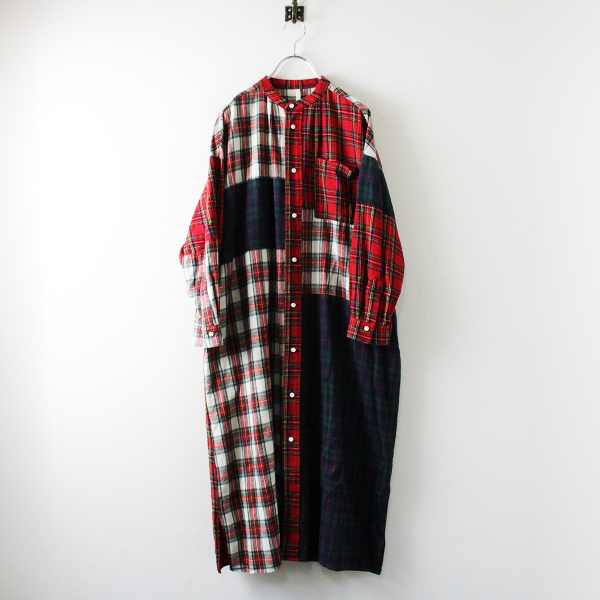 2021AW fig London フィグロンドン check mix ワンピース « ナチュラル  