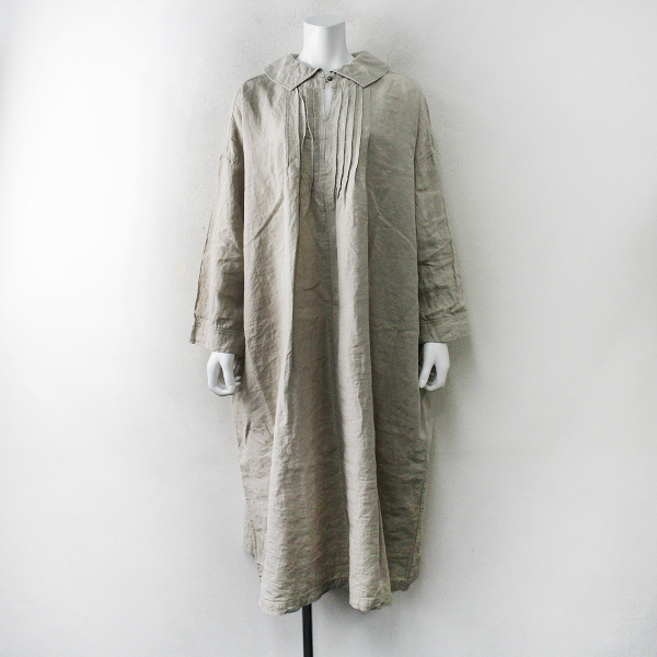 2021AW nest Robe ネストローブ ブラックリネンスモックワンピース 