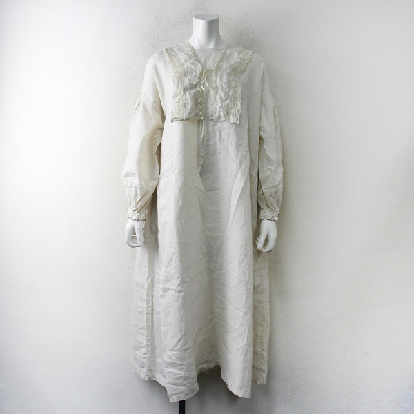 2021AW nest Robe ネストローブ リネンレース襟付きワンピース  