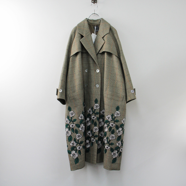 2022AW mina perhonen ミナペルホネン swing camellia 刺繍 ウール  