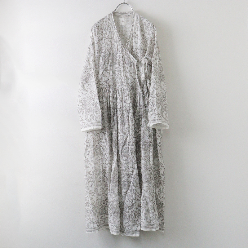 メゾンドソイル maison de soil ペイズリー柄カシュクールワンピース  