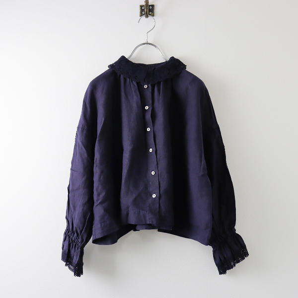 2023SS nest Robe ネストローブ リネン×レース ショートブラウス  