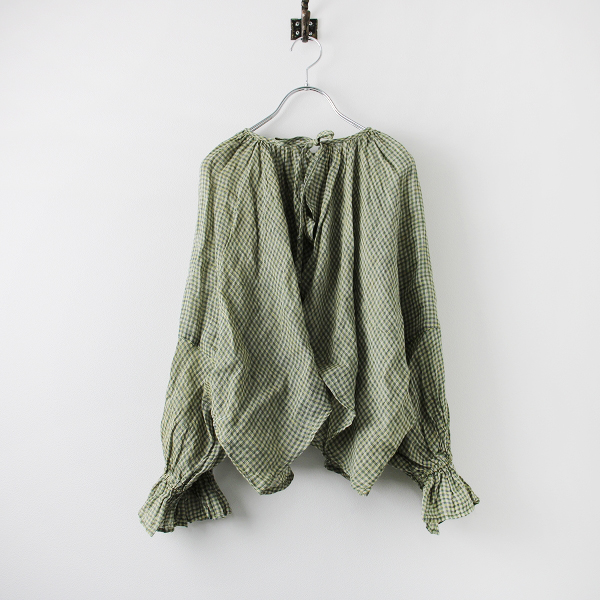 2023SS nest Robe ネストローブ リネンガーゼギンガム ボレロブラウス 