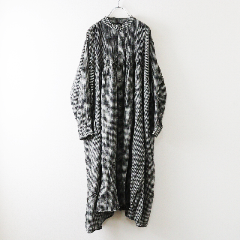 メゾンドソイル maison de soil ウール バンドカラー ピンタック  