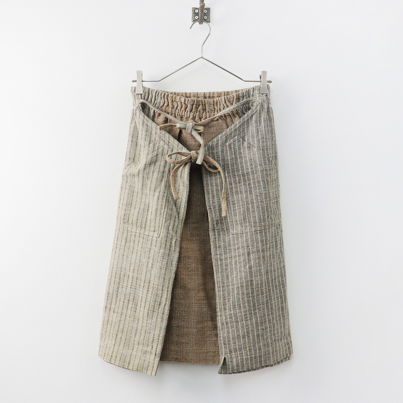 USAATO うさと 手織り 天然草木染 ストライプ イカスカート 