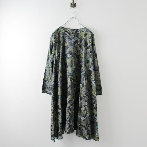 ヨーガンレール ロングワンピース コットンシルク オリーブ ヨーガン  