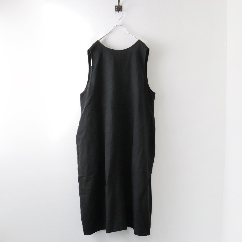 ネストローブ nest Robe ブラックリネン バックVネックノースリーブ 