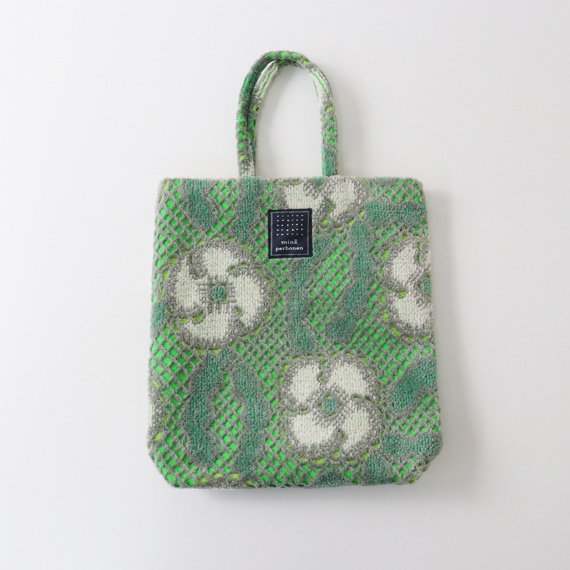 受注製作】ミナペルホネン スカイフラワー ベージュ 舟型トート 向き合い 