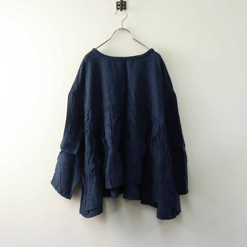 30日まで出品！【新品】45R ONEONE インドリネン ギャザー ブラウス 45R フォーティファイブアール ONEONEシリーズ リネンのギャザー