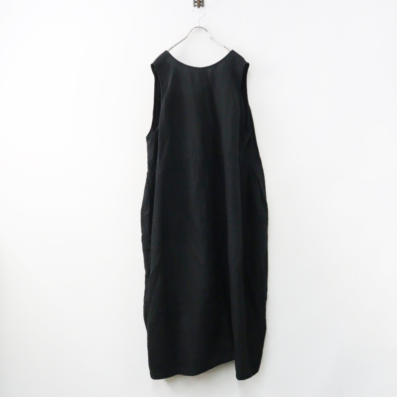 ネストローブ nest Robe ブラックリネンバックVネックノースリーブ